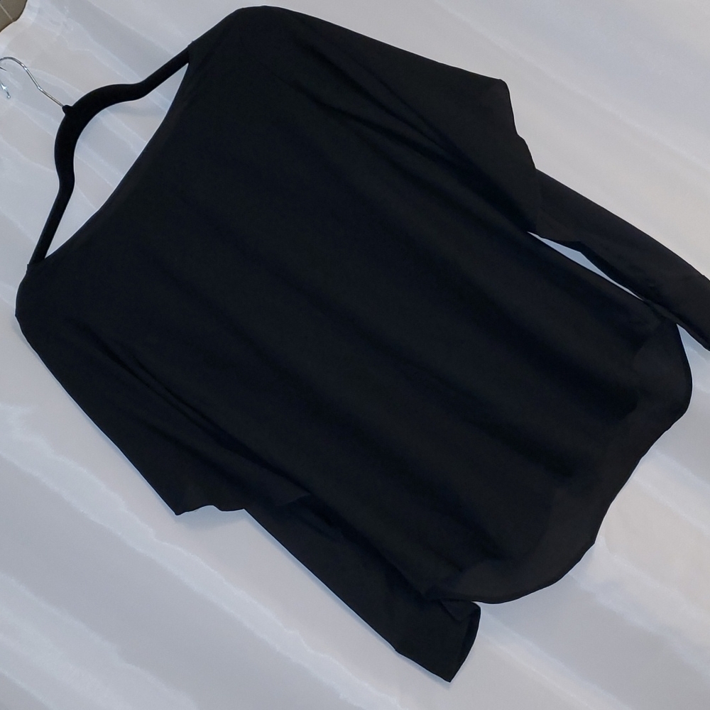 Ann Taylor Black Cut out Long Sleeve Blouse